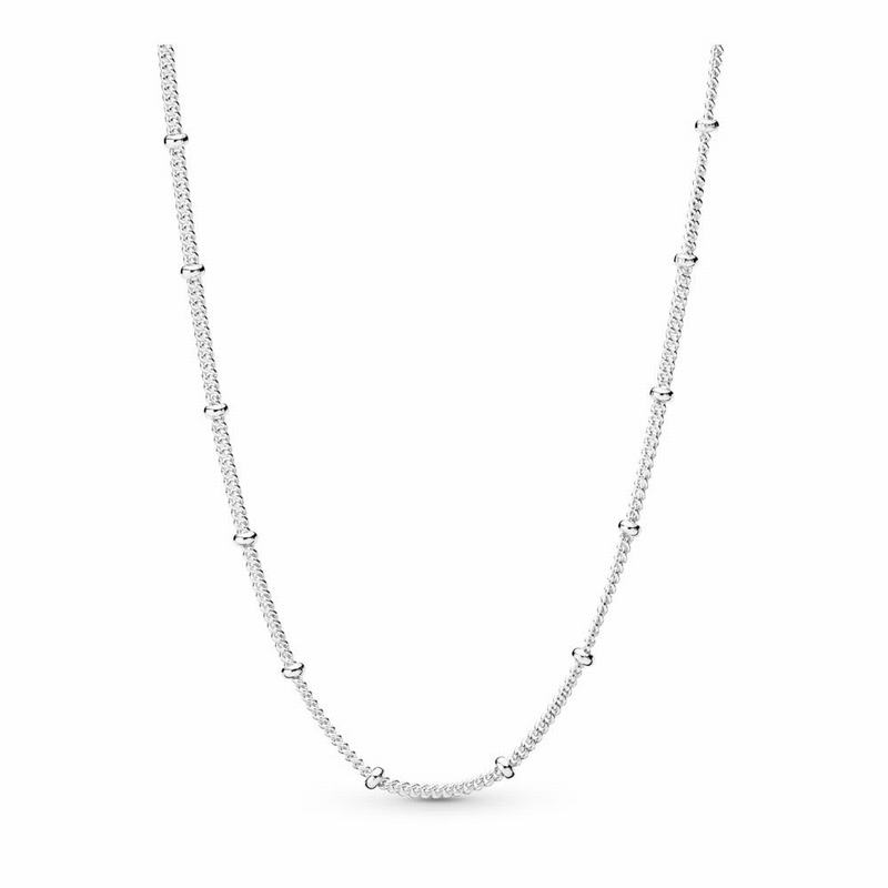 Pandora Silver Beaded Necklace Chain Ireland - Sterling Silver - 081742CBS